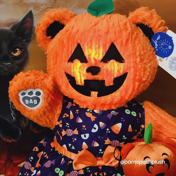 Build A Bear Pumpkin Glow Plush Jack O'Lantern Halloween 2023 Dress Clothes GIRL - Picture 4 of 16